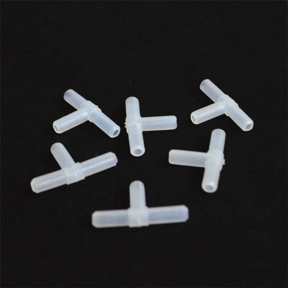 10 PCS 4mm T Shape 3-Way Plastic Fish Tank Acuarios Aquarium Air Pump Line Tubing Joints Connectors(White) - Home & Garden by buy2fix | Online Shopping UK | buy2fix