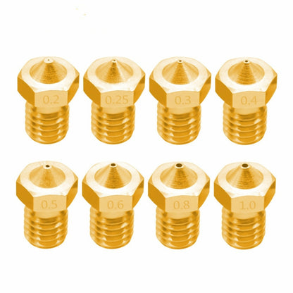 8 PCS Bugatti 3D Printer Accessories E3D-V5 V6 Nozzle M6 Thread Consumables Hot Nozzle, Size:1.75/0.25mm - Consumer Electronics by buy2fix | Online Shopping UK | buy2fix