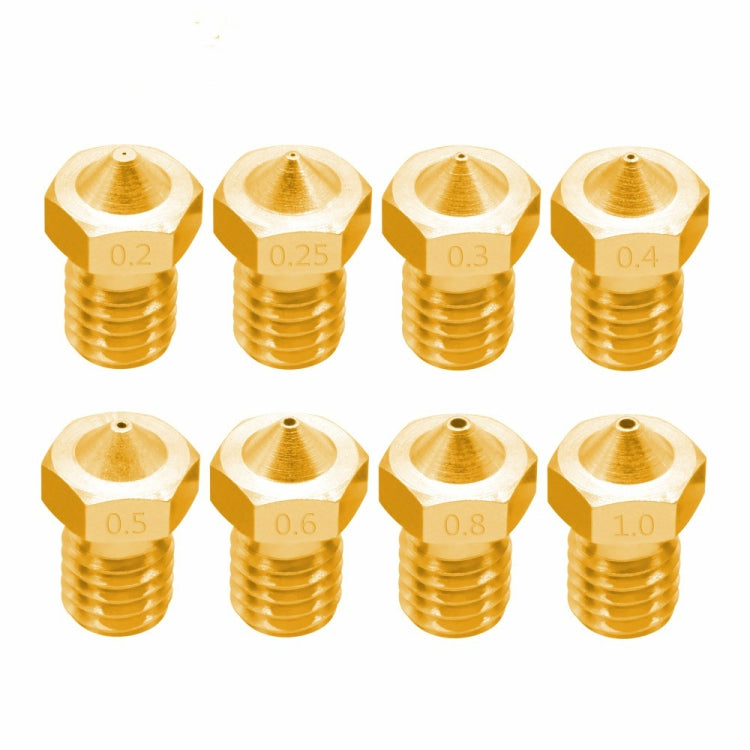 8 PCS Bugatti 3D Printer Accessories E3D-V5 V6 Nozzle M6 Thread Consumables Hot Nozzle, Size:3/0.2mm - Consumer Electronics by buy2fix | Online Shopping UK | buy2fix