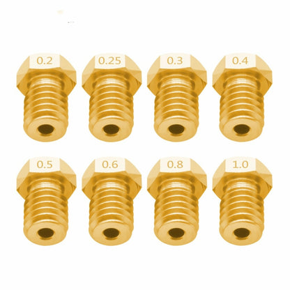 8 PCS Bugatti 3D Printer Accessories E3D-V5 V6 Nozzle M6 Thread Consumables Hot Nozzle, Size:3/0.2mm - Consumer Electronics by buy2fix | Online Shopping UK | buy2fix