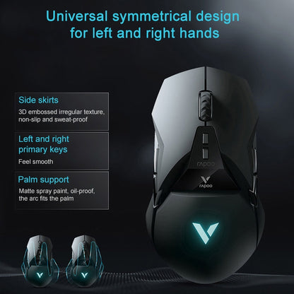 Rapoo VT950Q 16000 DPI 11 Buttons  Gaming Display Programming Wireless Gaming Mouse, Support Qi Wireless Charging(Black) - Wireless Mice by buy2fix | Online Shopping UK | buy2fix