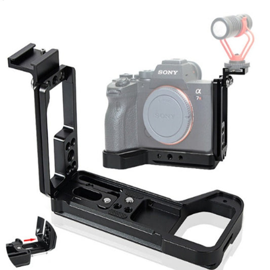 BEXIN Push-Pull Type Vertical Shoot Quick Release L Plate Bracket Base Holder with Hot Shoe for Sony ILCE-7RM4 / A7R4 / A7R IV - Camera Accessories by BEXIN | Online Shopping UK | buy2fix