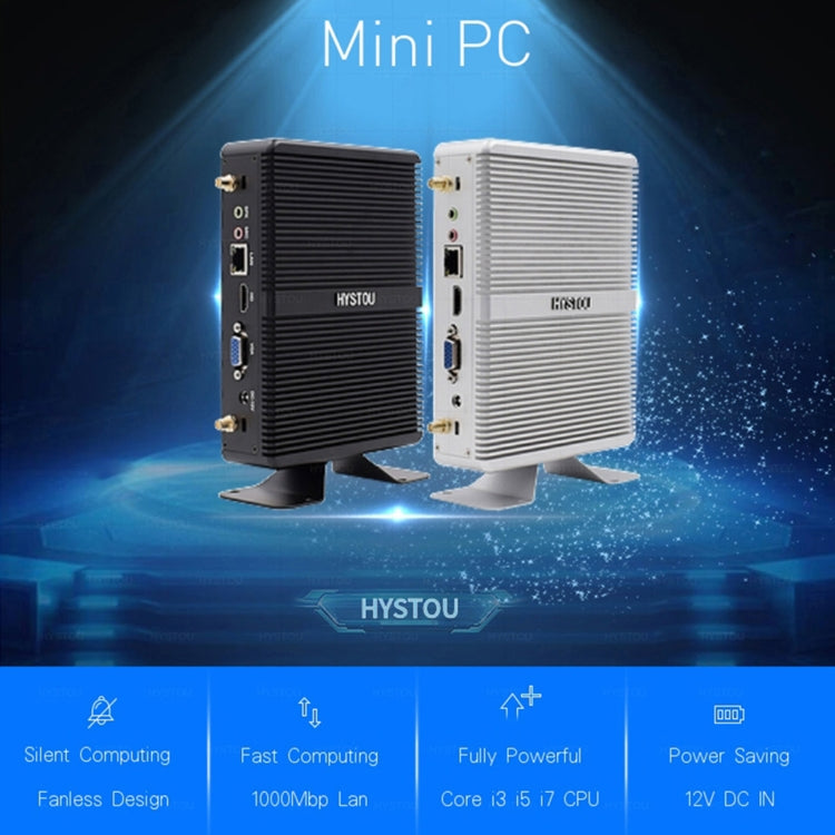 HYSTOU H2 Windows / Linux System Mini PC, Intel Core I3-7167U Dual Core Four Threads up to 2.80GHz, Support mSATA 3.0, 8GB RAM DDR4 + 256GB SSD (White) - Computer & Networking by HYSTOU | Online Shopping UK | buy2fix
