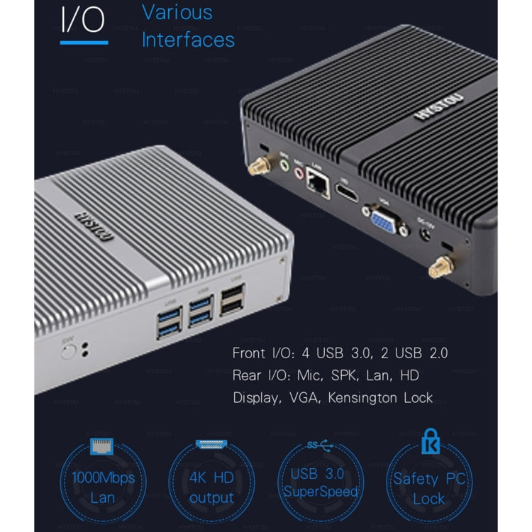 HYSTOU H2 Windows / Linux System Mini PC, Intel Core I3-7167U Dual Core Four Threads up to 2.80GHz, Support mSATA 3.0, 16GB RAM DDR4 + 256GB SSD 500GB HDD (White) - Computer & Networking by HYSTOU | Online Shopping UK | buy2fix
