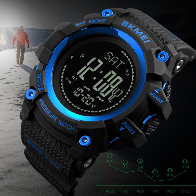 SKMEI 1358 Multifunctional Men Outdoor Sports 30m Waterproof Digital Watch with Compass / Barometer / Altimeter/ Pedometer Function(Black) - Sport Watches by SKMEI | Online Shopping UK | buy2fix