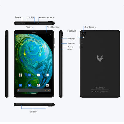 HEADWOLF FPad1 4G LTE, 8 inch, 3GB+64GB, Android 11 Unisoc T310 Quad Core up to 2.0GHz, Support Dual Band WiFi & Bluetooth & TF Card, US Plug(Black) - Other by HEADWOLF | Online Shopping UK | buy2fix