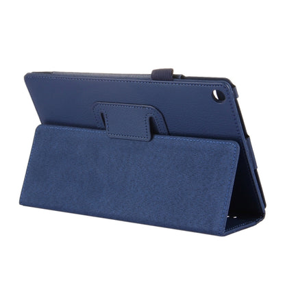 For Amazon Kindle Fire HD8 (2017) Litchi Texture Horizontal Flip Leather Case with Holder(Dark Blue) - Mobile Accessories by buy2fix | Online Shopping UK | buy2fix