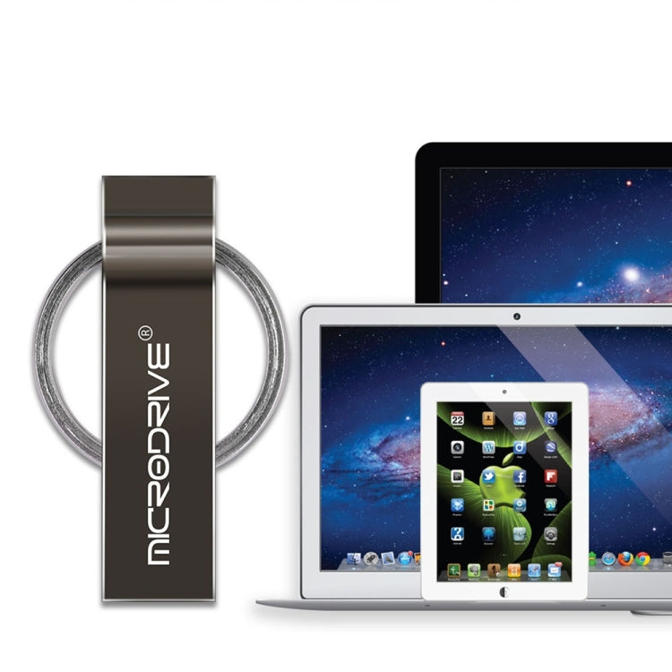 MicroDrive 4GB USB 2.0 Metal Keychain U Disk (Black) - Computer & Networking by MicroDrive | Online Shopping UK | buy2fix