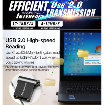 MiCRODATA 16GB USB 2.0 Computer and Car Two-use Mini U Disk (Black) - USB Flash Drives by MiCRODATA | Online Shopping UK | buy2fix