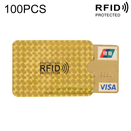 100pcs Aluminum Foil RFID Blocking Credit Card ID Bank Card Case Card Holder Cover, Size: 9 x 6.3cm(Golden Grid) - Antimagnetic RFID Package by buy2fix | Online Shopping UK | buy2fix